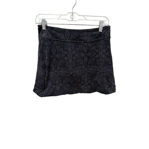 Athleta Black Gray Floral Pattern Skort With Built-In Shorts Womens Size S